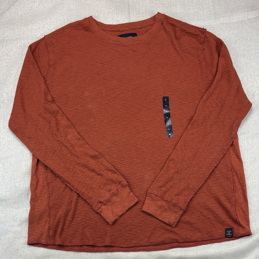 Lucky Brand Mens Waffle Crewneck T-Shirt Size XL